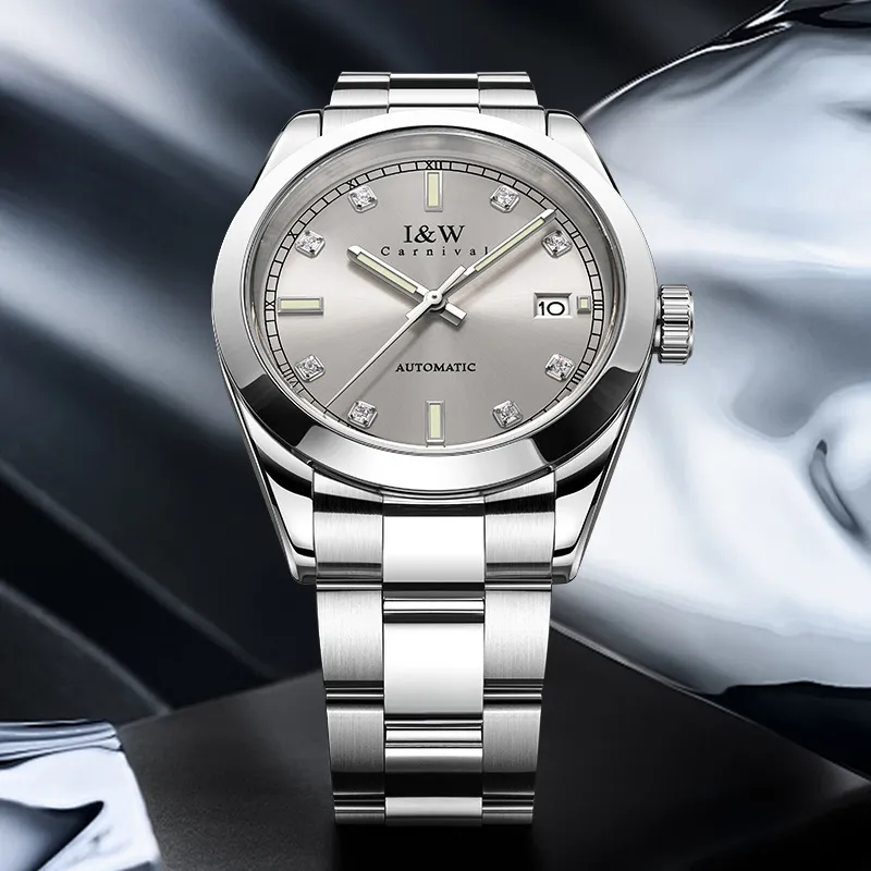 I&W CARNIVAL HWGUOJI Automatic Mechanical Movement Watch Men's Watches Gray Dial-42