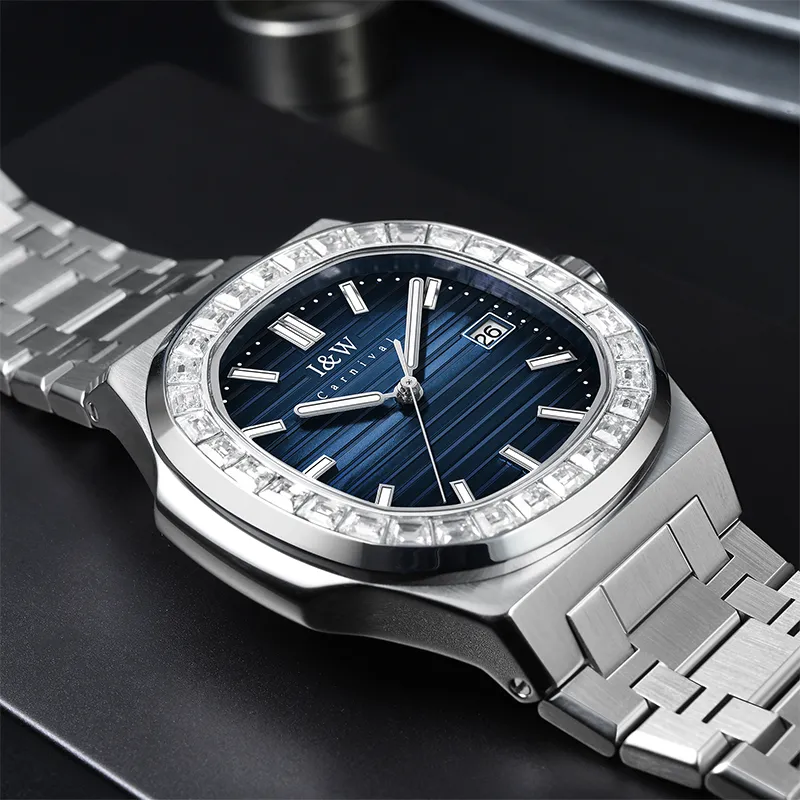 I&W CARNIVAL HWGUOJI Automatic Mechanical Movement Stainless Steel Watchband Watch Men's Watches Gray Dial-13