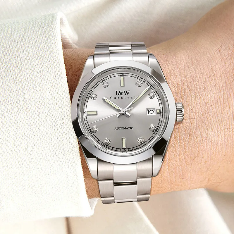 I&W CARNIVAL HWGUOJI Automatic Mechanical Movement Watch Men's Watches Gray Dial-41