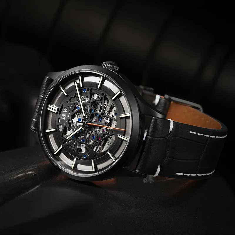 I&W CARNIVAL HWGUOJI Black Panther Collection Automatic Mechanical Movement Watch Men's Watches Black Dial-14