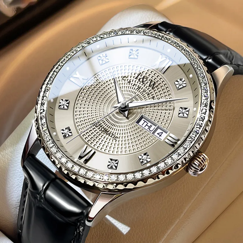 I&W CARNIVAL HWGUOJI Automatic Mechanical Movement Watch Men's Watches Gray Dial-1