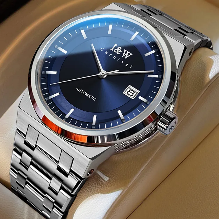 I&W CARNIVAL HWGUOJI Automatic Mechanical Movement Stainless Steel Watchband Watch Men's Watches Gray Dial-13