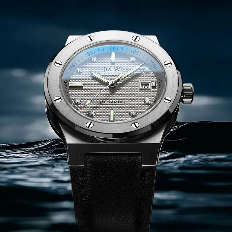 I&W CARNIVAL HWGUOJI Automatic Mechanical Movement Watch Men's Watches Silver Dial-1