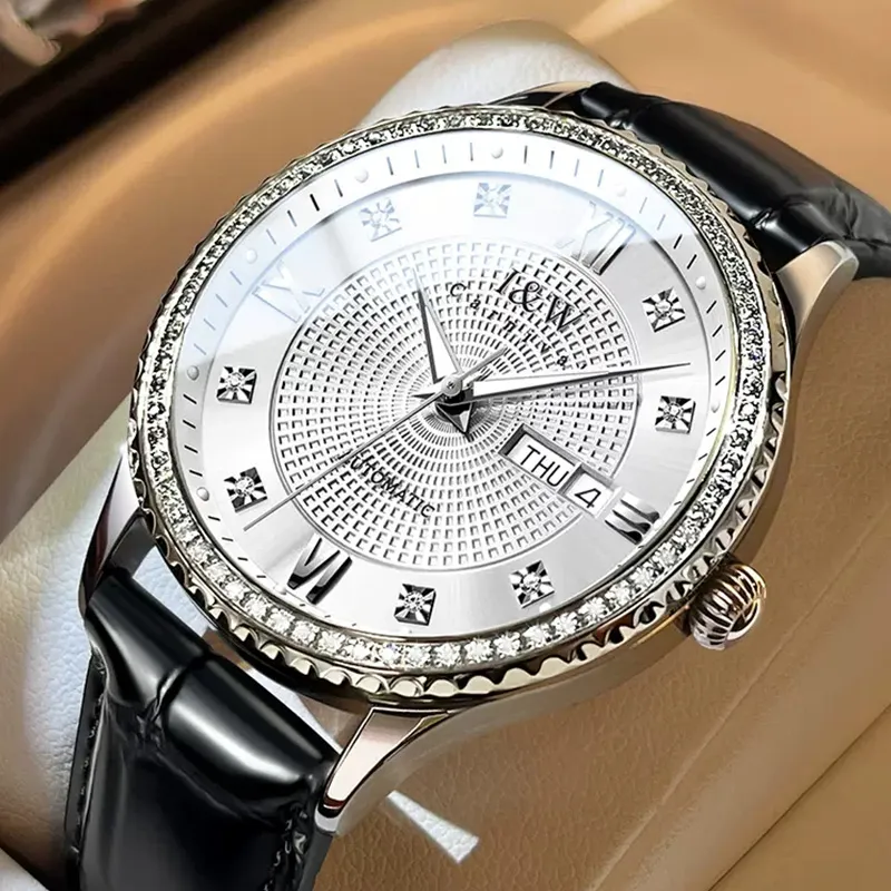 I&W CARNIVAL HWGUOJI Automatic Mechanical Movement Watch Men's Watches Gray Dial-6