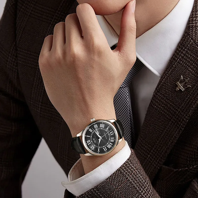 I&W CARNIVAL HWGUOJI Automatic Mechanical Movement Watch Men's Watches White Dial-17