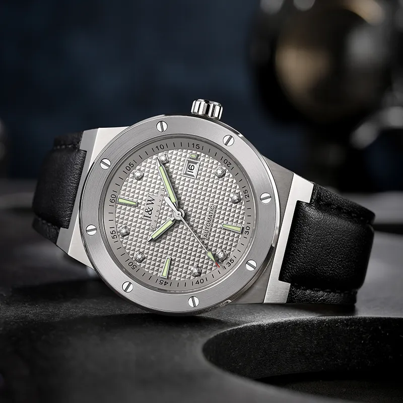 I&W CARNIVAL HWGUOJI Automatic Mechanical Movement Watch Men's Watches Silver Dial-3
