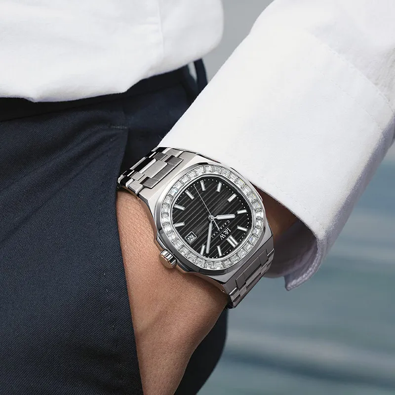 I&W CARNIVAL HWGUOJI Automatic Mechanical Movement Stainless Steel Watchband Watch Men's Watches Gray Dial-24