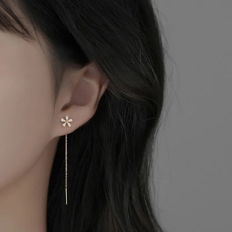 Xuanman S925 Silver Drop Earrings Women's-5