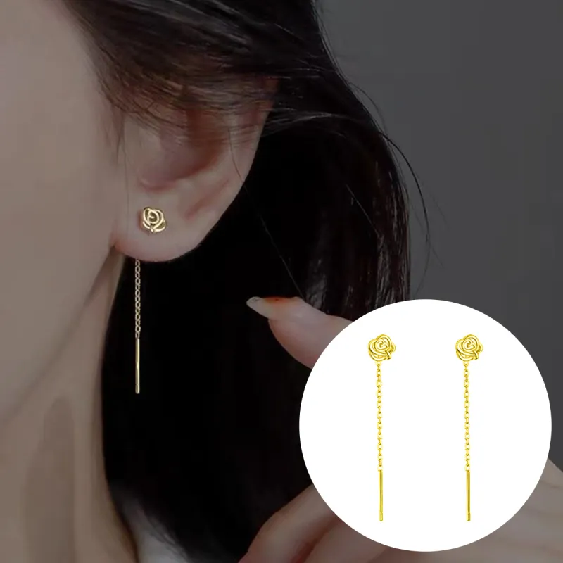 Xuanman 999 Fine Silver Drop Earrings Women's-1
