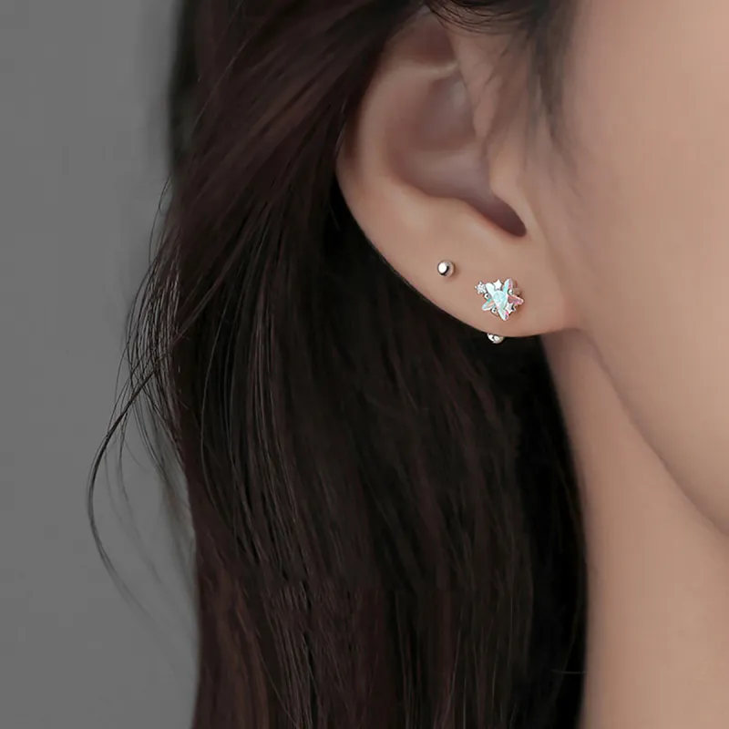 Xuanman S999 Fine Silver Stud Earrings Unisex-1