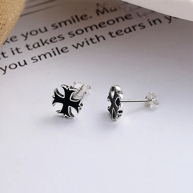 Xuanman S925 Silver Stud Earrings Men's-5