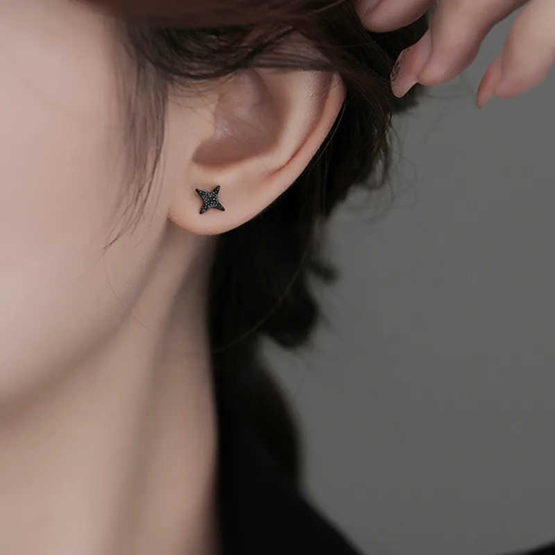Xuanman S925 Silver Stud Earrings Unisex-5