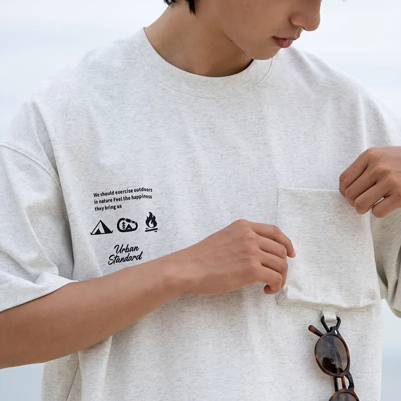 URBAN STANDARD T Shirts Men White Gray-6