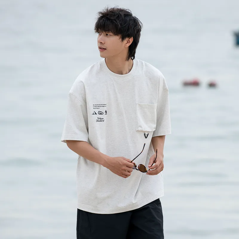 URBAN STANDARD T Shirts Men White Gray-3