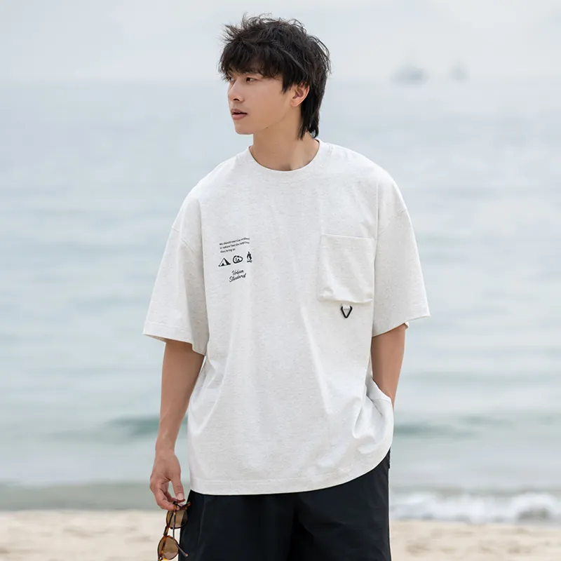 URBAN STANDARD T Shirts Men White Gray-5