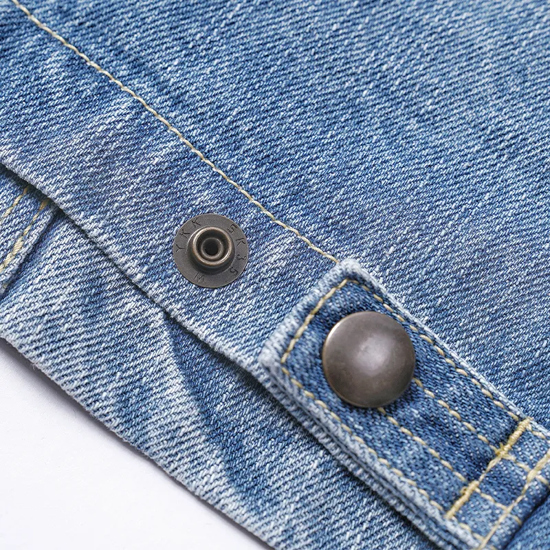 YKHD Denim Jacket Unisex Light Blue-5