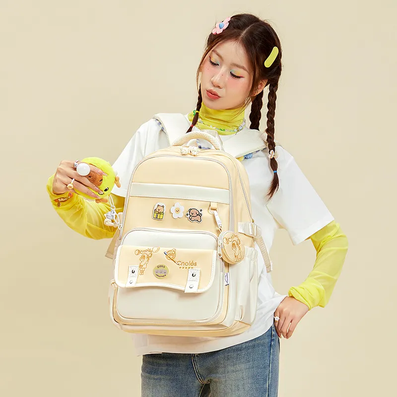 CNOLES Fabric Backpack Large Size Women's Multicolor-8