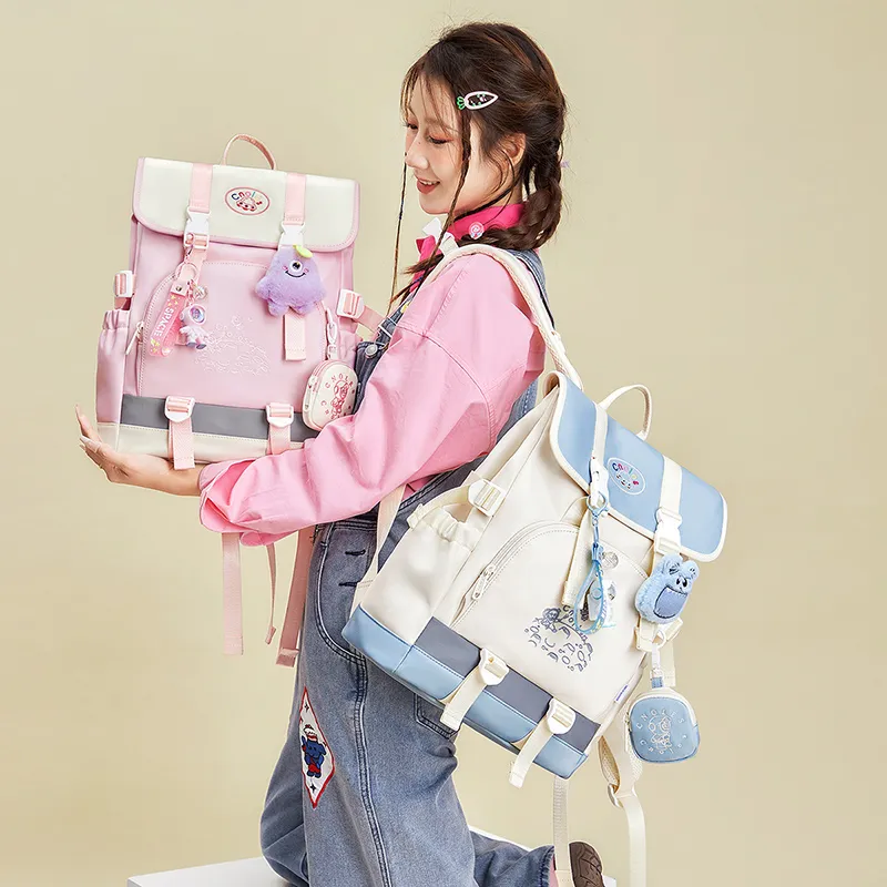 CNOLES Fabric Backpack Regular Women's Cardamom Pink/Ice Sea Blue-7
