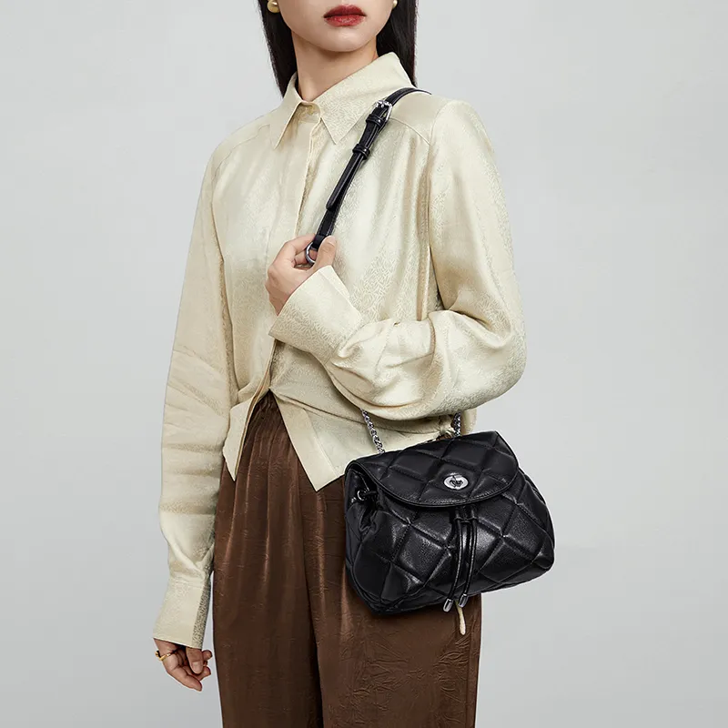 CNOLES Cow Split Leather Bonded Synthetic Leather Shoulder Bag Crossbody Bag Backpack Regular Women's Multicolor-13