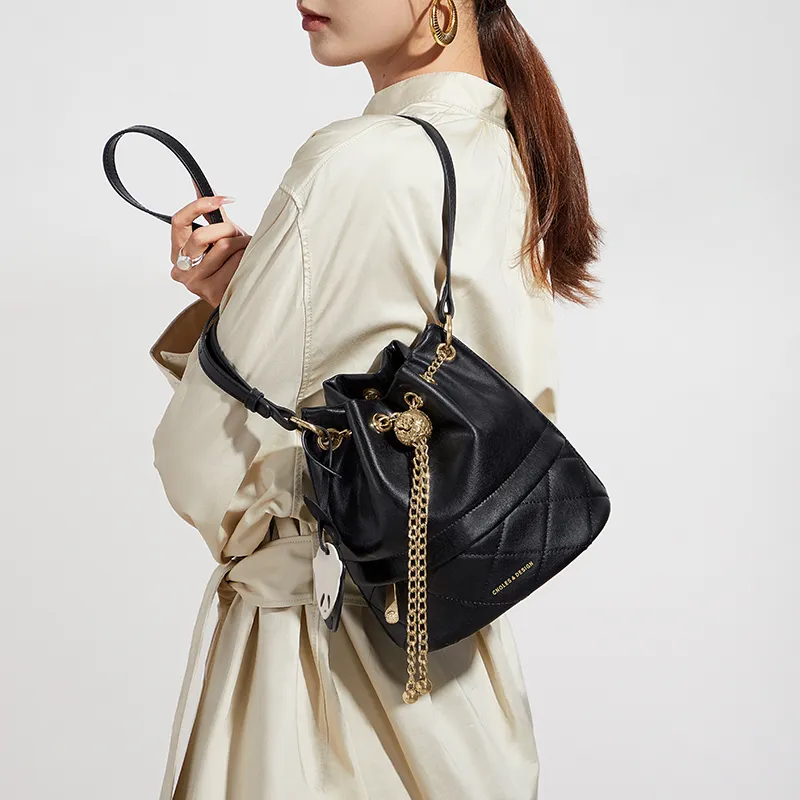 CNOLES Synthetic Leather Shoulder Bag, Crossbody Bag Women's Visa Black-4