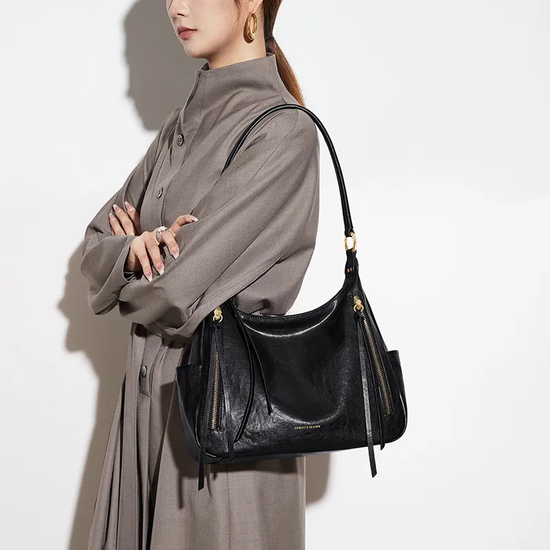 CNOLES Synthetic Leather Casual Workplace Date Commute Crossbody Bag Shoulder Bag Regular Women's Black/White-4