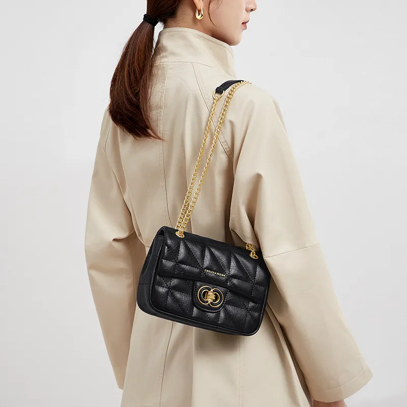 CNOLES Cow Leather Casual Commute Date Crossbody Bag Shoulder Bag Women's White-1