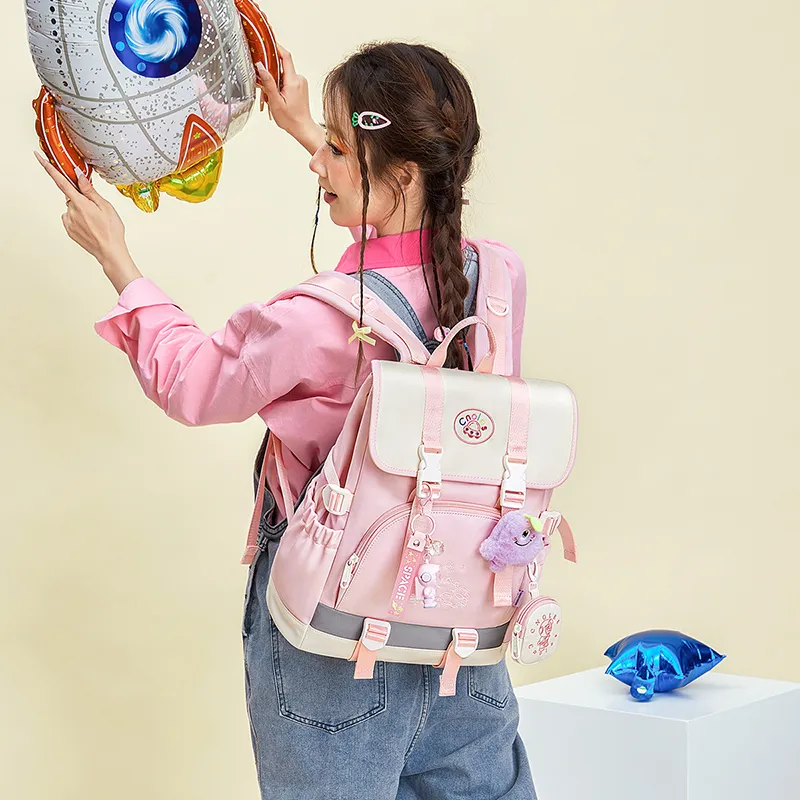 CNOLES Fabric Backpack Regular Women's Cardamom Pink/Ice Sea Blue-6