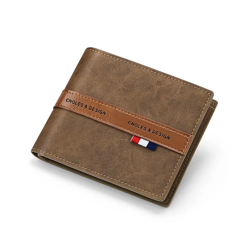 CNOLES Synthetic Leather Coin Purse Money Clip Card Holder Wallet Men's Dreamy Gray-8