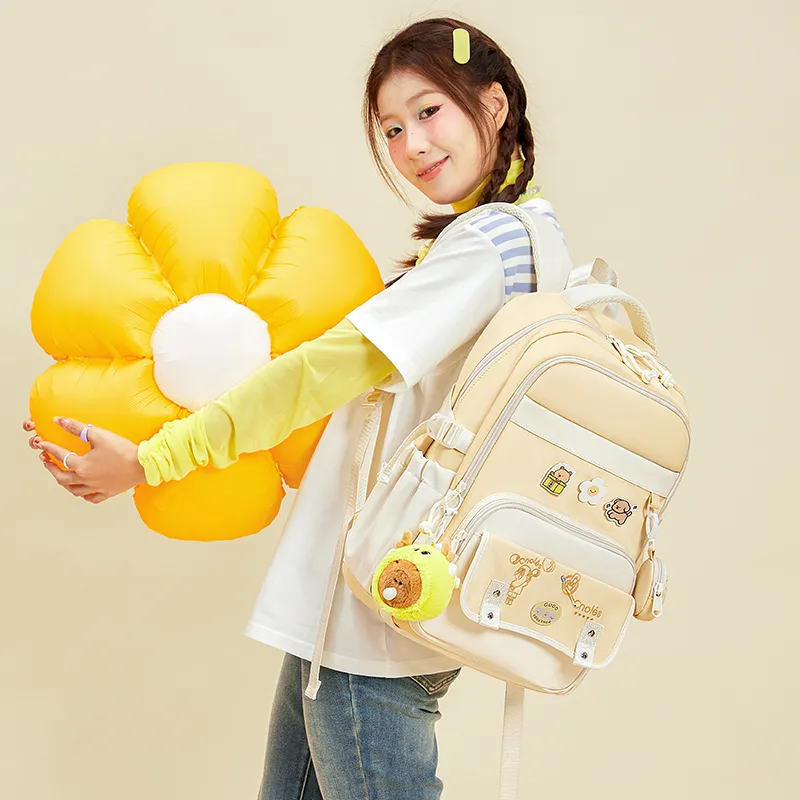 CNOLES Fabric Backpack Large Size Women's Multicolor-6