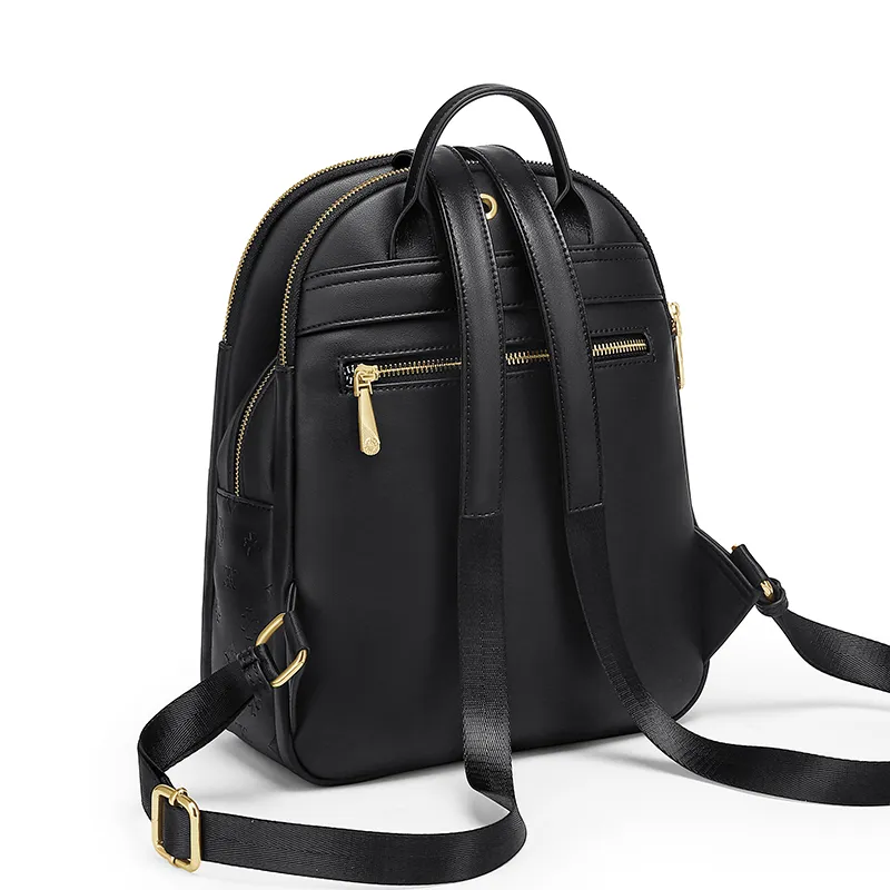 CNOLES PVC Polyvinyl Chloride Travel Bag Backpack Regular Unisex Mysterious Black-2