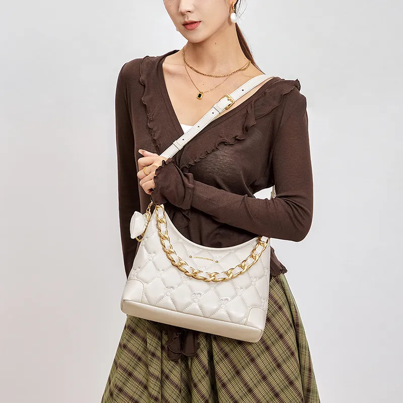 CNOLES Synthetic Leather Shoulder Bag, Crossbody Bag Regular Women's Hepburn Black-6