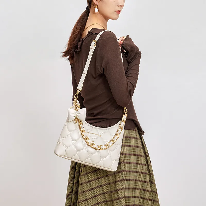 CNOLES Synthetic Leather Shoulder Bag, Crossbody Bag Regular Women's Hepburn Black-9