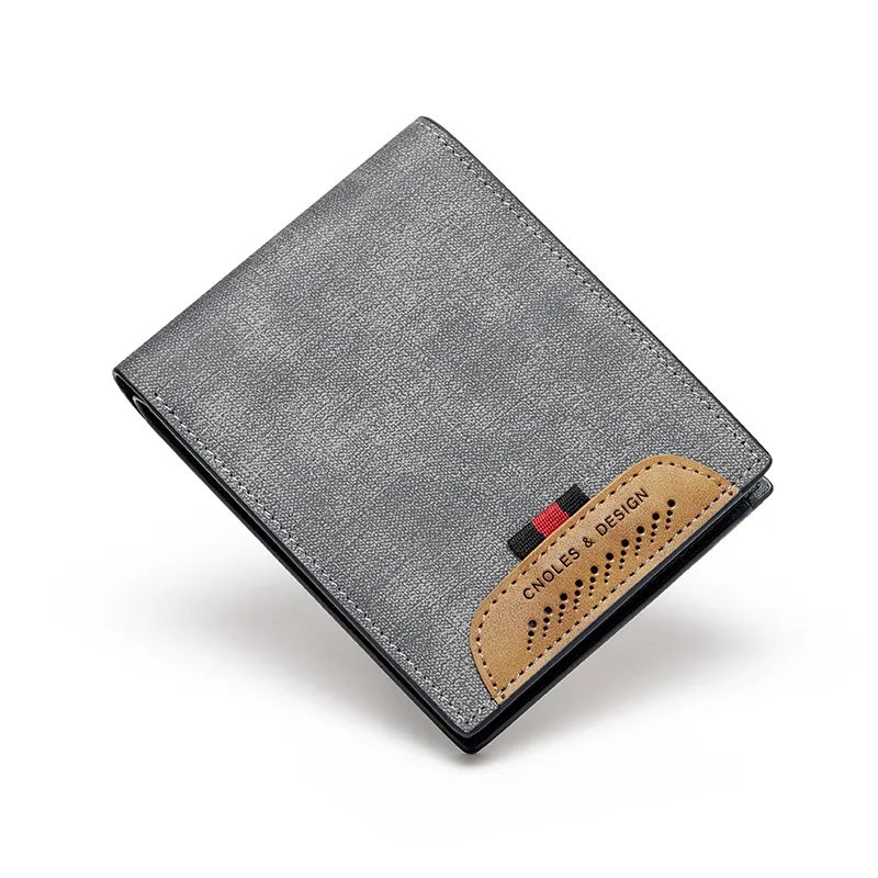 CNOLES Synthetic Leather Wallet Coin Purse Men's Dreamy Gray-2