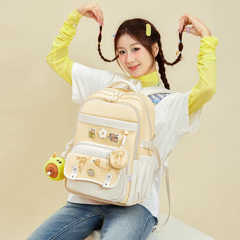 CNOLES Fabric Backpack Large Size Women's Multicolor-5
