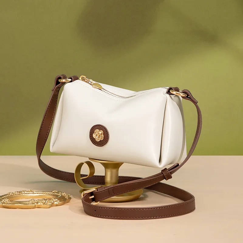 CNOLES Microfiber Synthetic Leather Crossbody Handbag Regular Women's Italian Milk Coffee-5