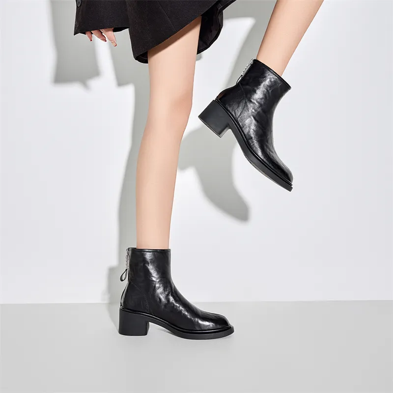 ELLE Ankle Boots Women's Black/Coffee-6
