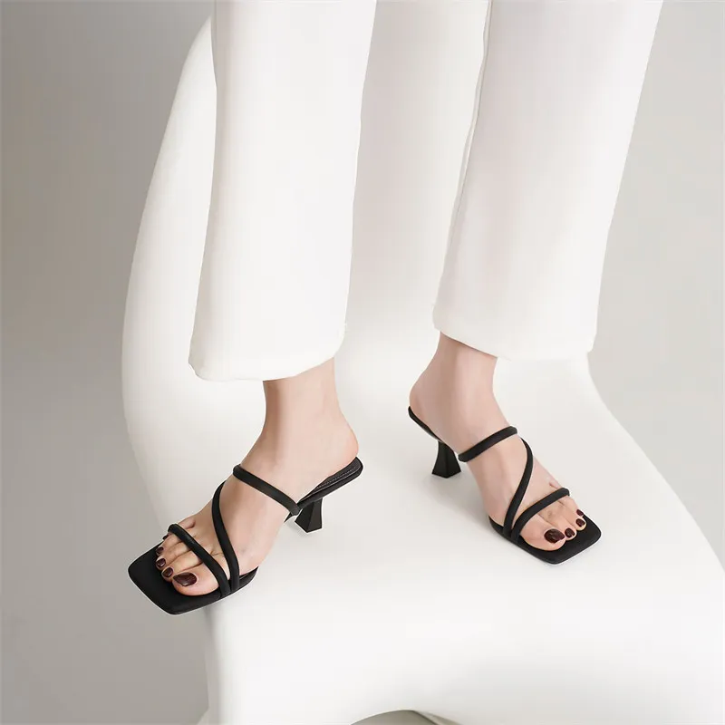 ELLE One Strap Sandals 6.5cm Women's-8