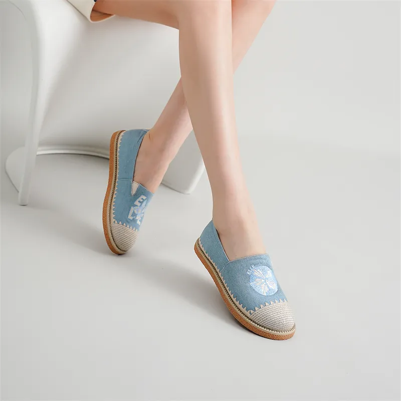 ELLE Explore The Ego Collaboration Capsule Series. Casual Single Shoes Women's Blue-6