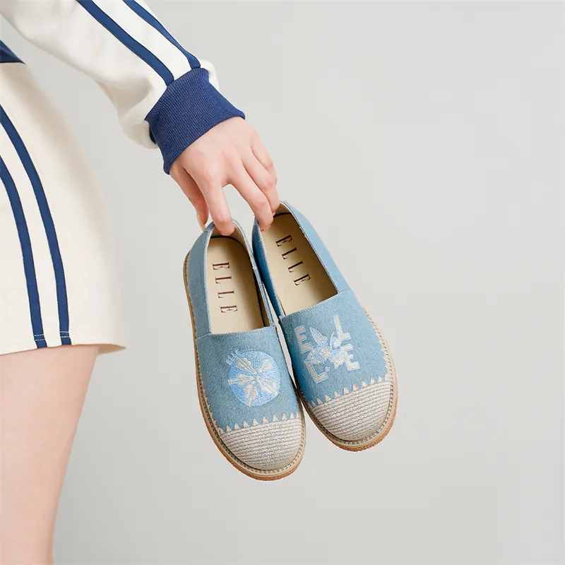 ELLE Explore The Ego Collaboration Capsule Series. Casual Single Shoes Women's Blue-8