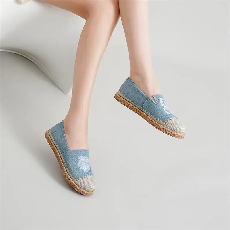 ELLE Explore The Ego Collaboration Capsule Series. Casual Single Shoes Women's Blue-7