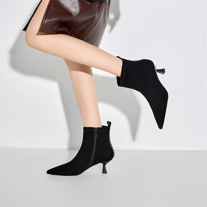 ELLE Ankle Boots Women's Black-4