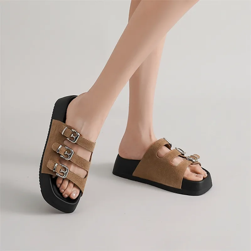ELLE Slide Slippers Women's Black/Sand/Apricot-24