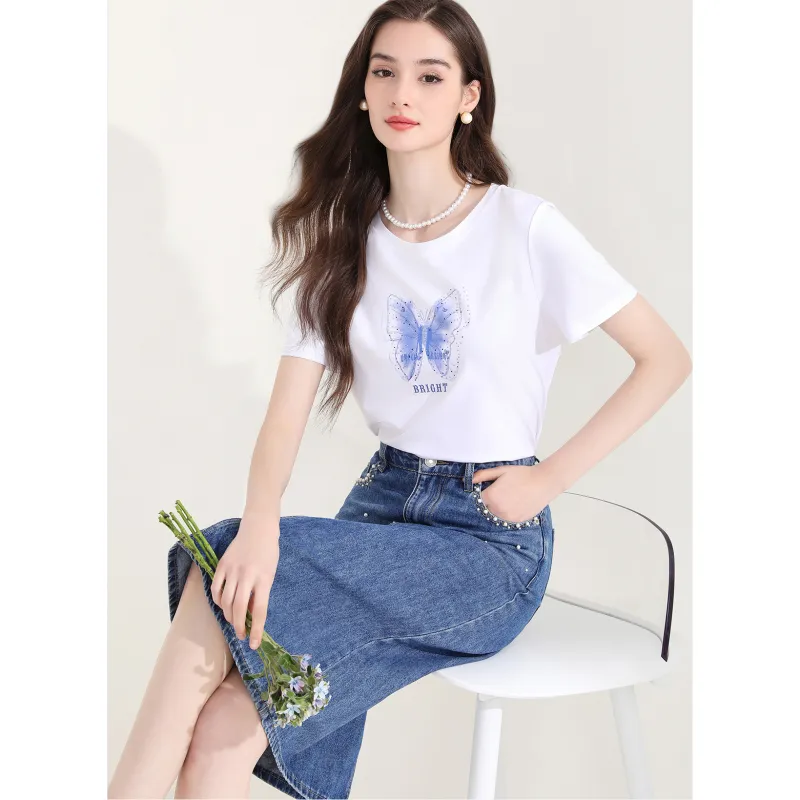 LUYOUYE Set in Sleeve T Shirt Women's-5