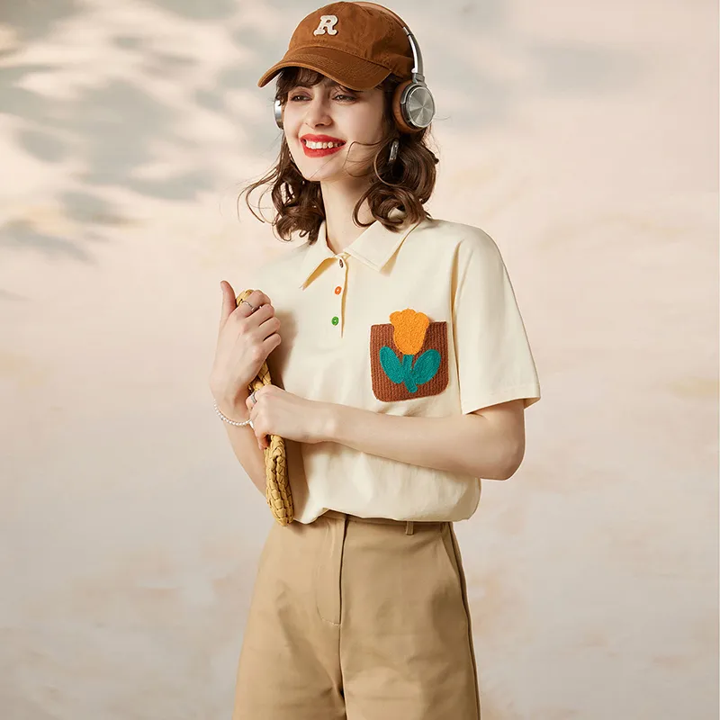 LUYOUYE Set in Sleeve T Shirt Women's-1