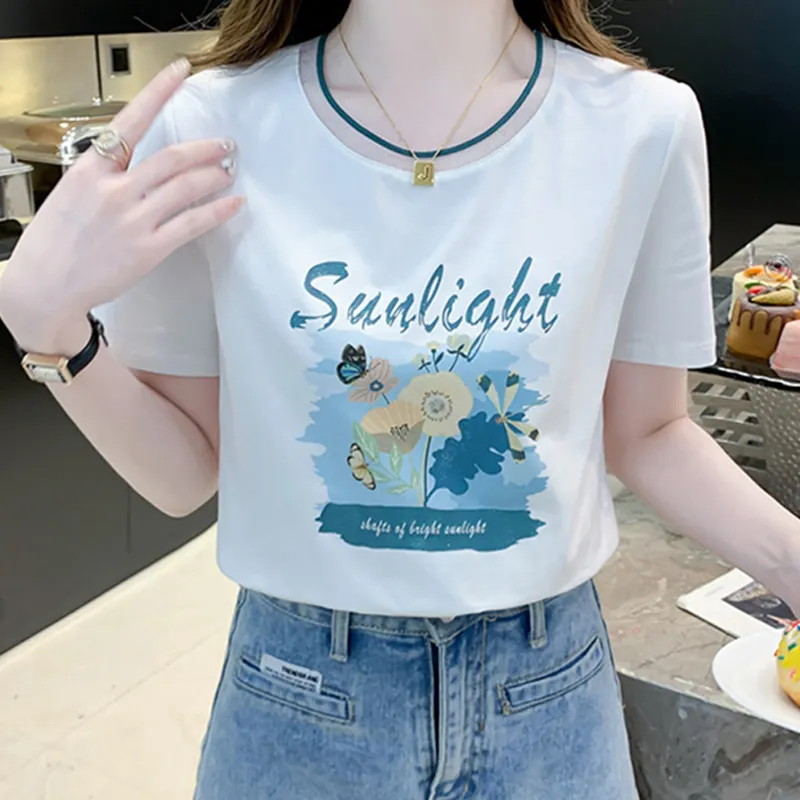 LUYOUYE T Shirts Women's Blue-3