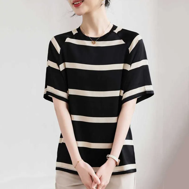 LUYOUYE T Shirt Women's Black White-3