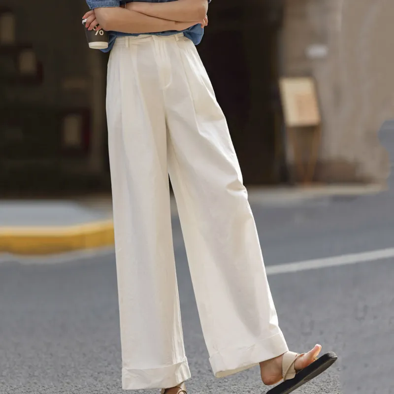 LUYOUYE Casual Pants Women's Gypsum White-2