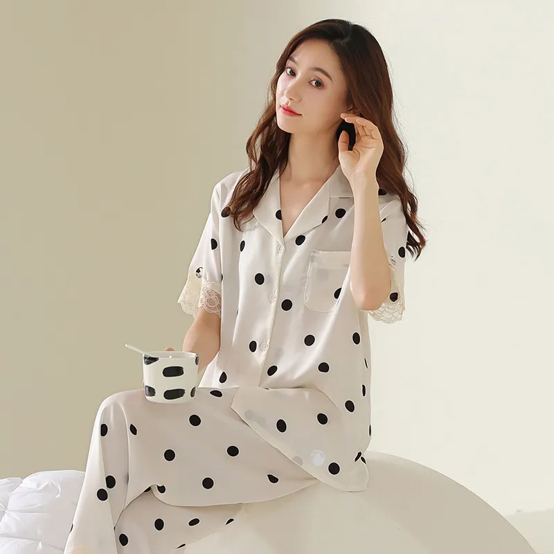 LUYOUYE Pajama Set Women's White-2