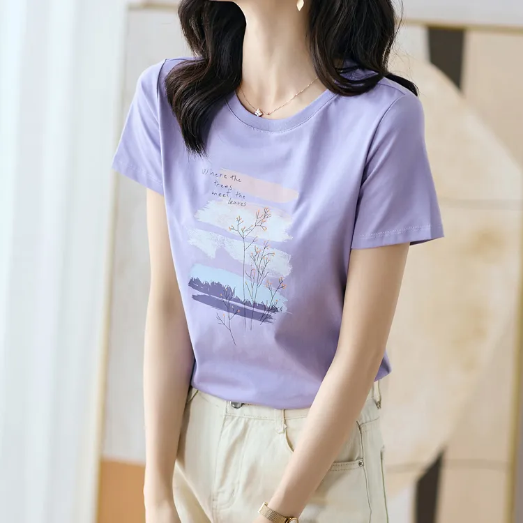 LUYOUYE T Shirt Women's Wisteria Purple-2