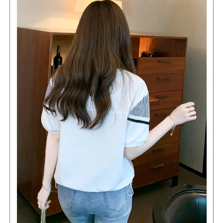 LUYOUYE Drop Shoulder Sleeve T Shirt Women's-1
